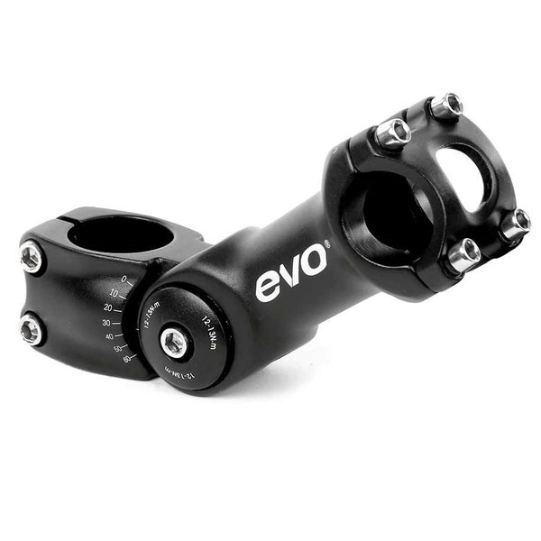 EVO EVO Compact 1 1/8" threadless stem, Clamping 31.8mm, Length: 110mm, Rise: up to 60 degrees - BLACK