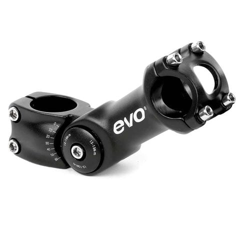 EVO Compact 1 1/8" threadless stem, Clamping 31.8mm, Length: 125mm, Rise: up to 60 degrees - BLACK