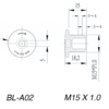 Samox M15 x 1.0 bicycle crank preload spindle bolt (BL-A02) - BLACK