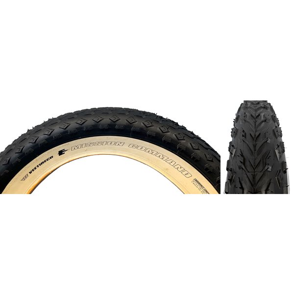 VEE TIRE & RUBBER Vee Tire 20" X 4.0" Mission Common E50 rated tire (EACH) BLACK tread/TAN sidewall