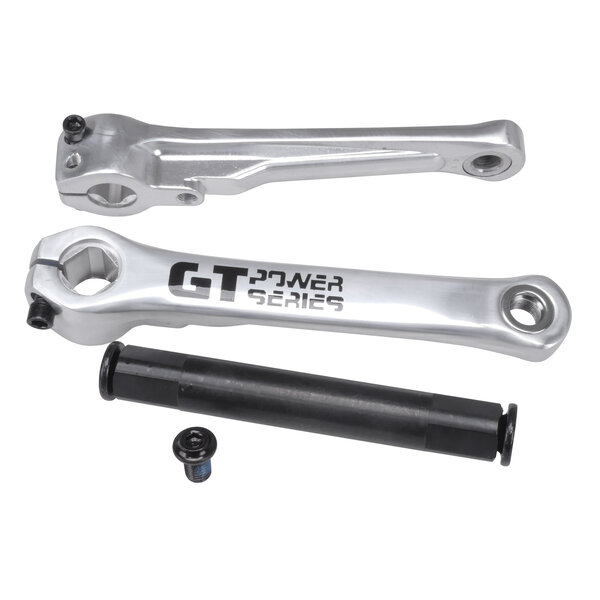  GT Power Series 175mm aluminum alloy 22mm spindle BMX bicycle crank set (arms, spindle, bolts) - SILVER