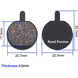 Road Passion Bicycle Semi Metallic Disc Brake Pad forJAK-5 B777 (PAIR)