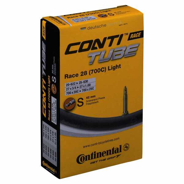 Continental Inner Tube - 700c x 20c - 25c - 42mm Presta Valve - Continental - Light (65g)