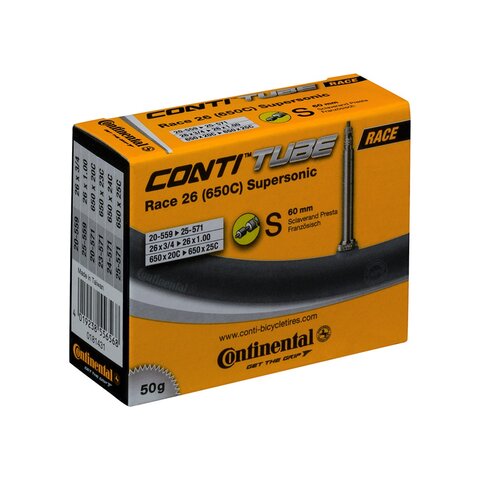 Bicycle Inner Tube - 650c x 20 - 25mm - Presta Valve: 60mm - Supersonic - Continental