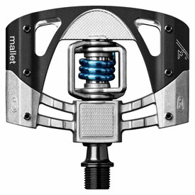 Crankbrothers Crank Brothers - Mallet 3 - Pedals - Dual Sided Clipless with Platform - Aluminum - 9/16" -  Raw & Black / Light Blue Spring