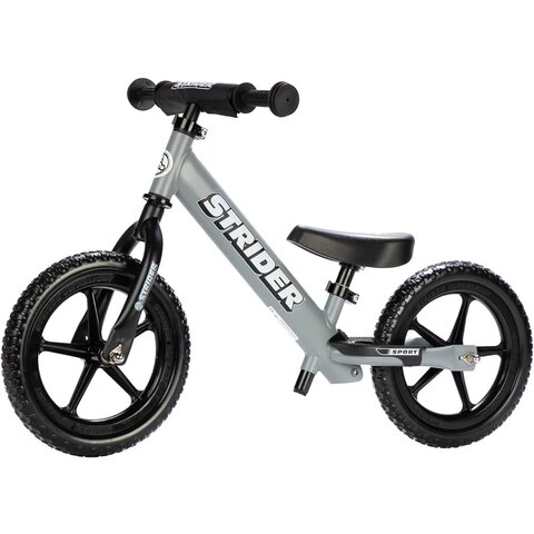 Strider 12" SPORT balance bicycle w/ XL seatpost GREY