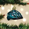 Glass Christmas Ornament - BICYCLE HELMET (blue)