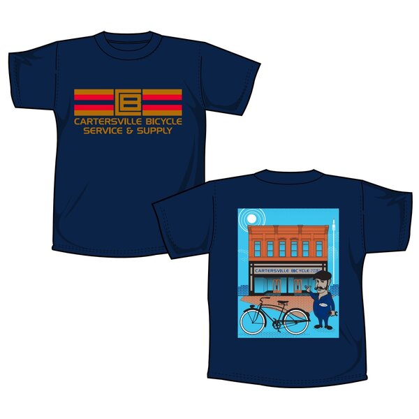 Cartersville Bicycle CBSS Store Logo T-Shirt (NAVY BLUE)