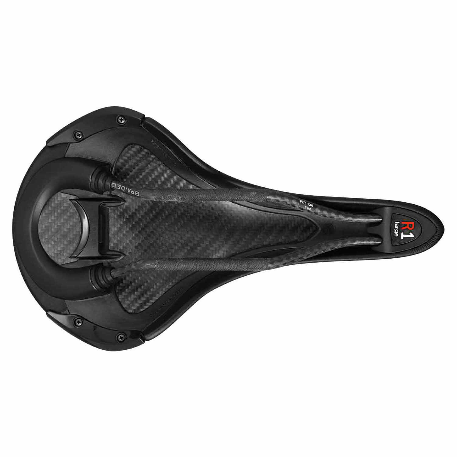 Fizik Aliante R1 Road Saddle 7 x 9 Braided Rails Black Black Large 154mm Cartersville Bicycle Service Supply