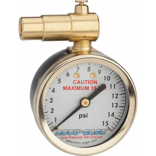 ACCUGAGE Accu-gage PR15BX Presta Dial LOW PRESSURE Air Gauge 0-15 psi