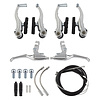 Clarks Bicycle V-brake 115mm complete brake set (F&R w/ levers, cables, & hardware) SILVER