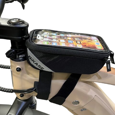 BiKASE Beetle eBike Phone Holder/Bag for Large Diameter Bike Frames - BLACK