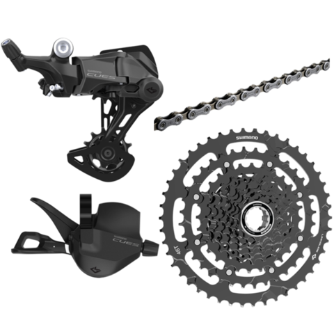 Shimano Cues U4000 9-Speed Bicycle Drivetrain Kit (Derailleur, Shifter, Chain, Cassette)