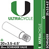 Ultracycle 20" X 3.5"-4.5" bicycle inner tube w/ 35mm Schrader valve