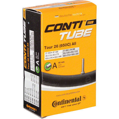 Bicycle Inner Tube - 26" x 1.4" - 1.75" - Schrader Valve:  40mm - Continental