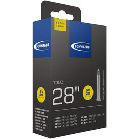 Schwalbe Bicycle Inner Tube - 700c x 18 - 25mm - Presta Valve: 80mm - Extra Light - Schwalbe