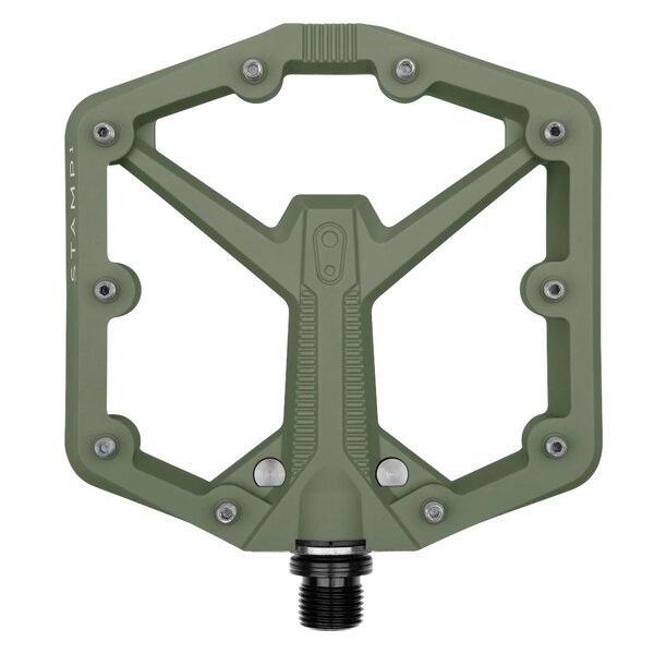 Crankbrothers Crank Brothers - Stamp 1 (GEN 2) - Pedals - Platform - Composite - 9/16" - ARMY GREEN - Large