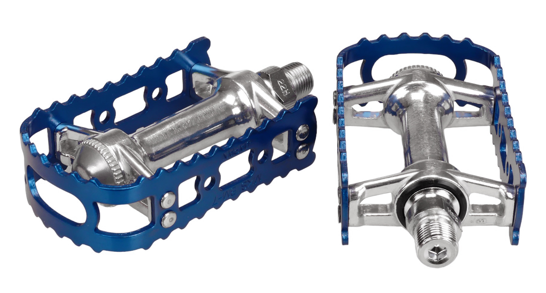 MKS reissued BM 7 BMX bicycle pedals 1 2 ONE PIECE CRANKS BLUE Cartersville Bicycle Service Supply