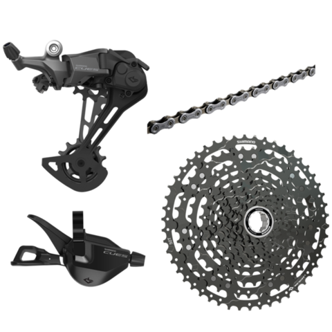 Shimano Cues U6000 11-Speed Bicycle Drivetrain Kit (Derailleur, Shifter, Chain, Cassette)