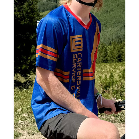 Cartersville Bicycle (CBSS) Cycling Jersey (relaxed fit) RED/BLUE/GOLD