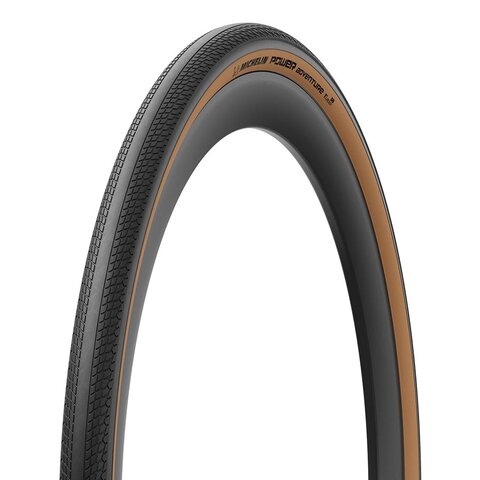 Michelin 700 x 48c Power Adventure Classic TS TLR Gravel Tire, Folding, Tubeless Ready, 3x100TPI - TANWALL