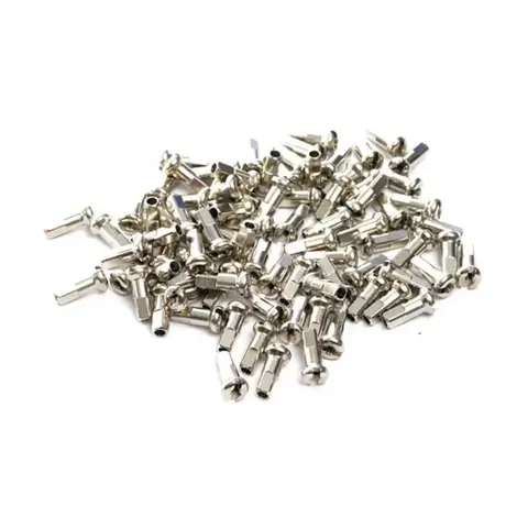 Nipple - 15g x 14mm - Brass - Silver - EACH