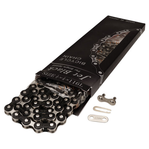 Izumi BMX bicycle single speed chain 1/2" X 1/8" 116L BLACK / NICKEL