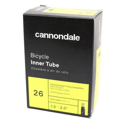 Bicycle Inner Tube - 26" x 1.5" - 2.0" - Schrader Valve: 40mm - Cannondale