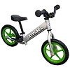 Strider 12" PRO balance bicycle SILVER frame w/ GREEN wheels