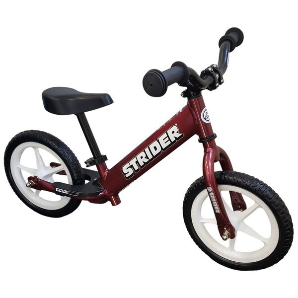 Strider Strider 12" PRO balance bicycle MAROON frame w/ WHITE wheels