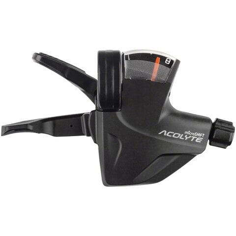 microSHIFT Acolyte Quick Trigger Pro Right Shifter - 1x8 Speed, Gear Indicator, Black, Acolyte Compatible Only
