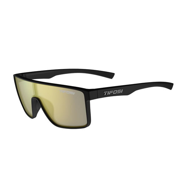 Tifosi Optics Sanctum, Matte Black Single Lens Sunglasses Smoke Yellow Mirror