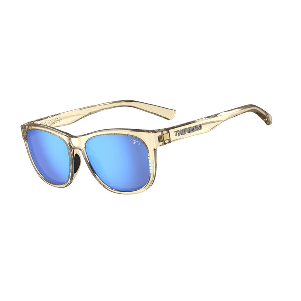 Tifosi Optics Swank, Golden Ray Single Lens Sunglasses Sky Blue Mirror