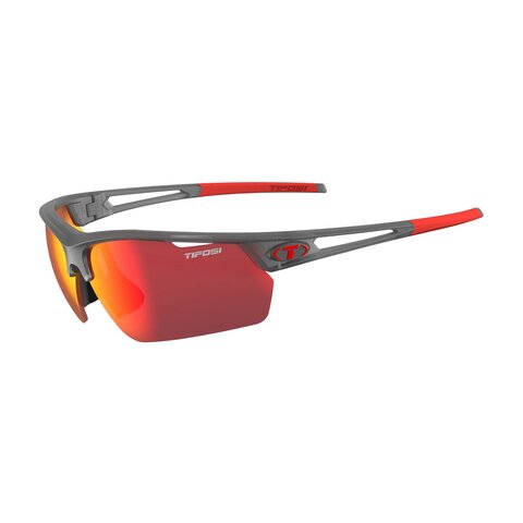 Tifosi Navar FC, Satin Vapor Single Lens Sunglasses Smoke Red Mirror
