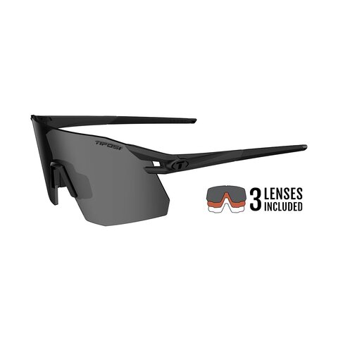 Tifosi Moab XC, Blackout Interchangeable Sunglasses Smoke/AC Red/Clear