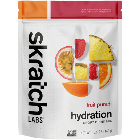 Skratch Hydration Sport Drink Mix, Fruit Punch, 440g, 20-Serving Resealable Bag