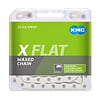KMC X-Flat 12 speed waxed chain for SRAM AXS and T-type drivetrain - SILVER