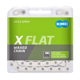 KMC KMC X-Flat 12 speed waxed chain for SRAM AXS and T-type drivetrain - SILVER