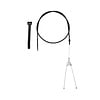 Odyssey Adjustable Linear Quik-Slic Kable Brake Cable w/ Hanger & Straddle - 1.5mm, Black