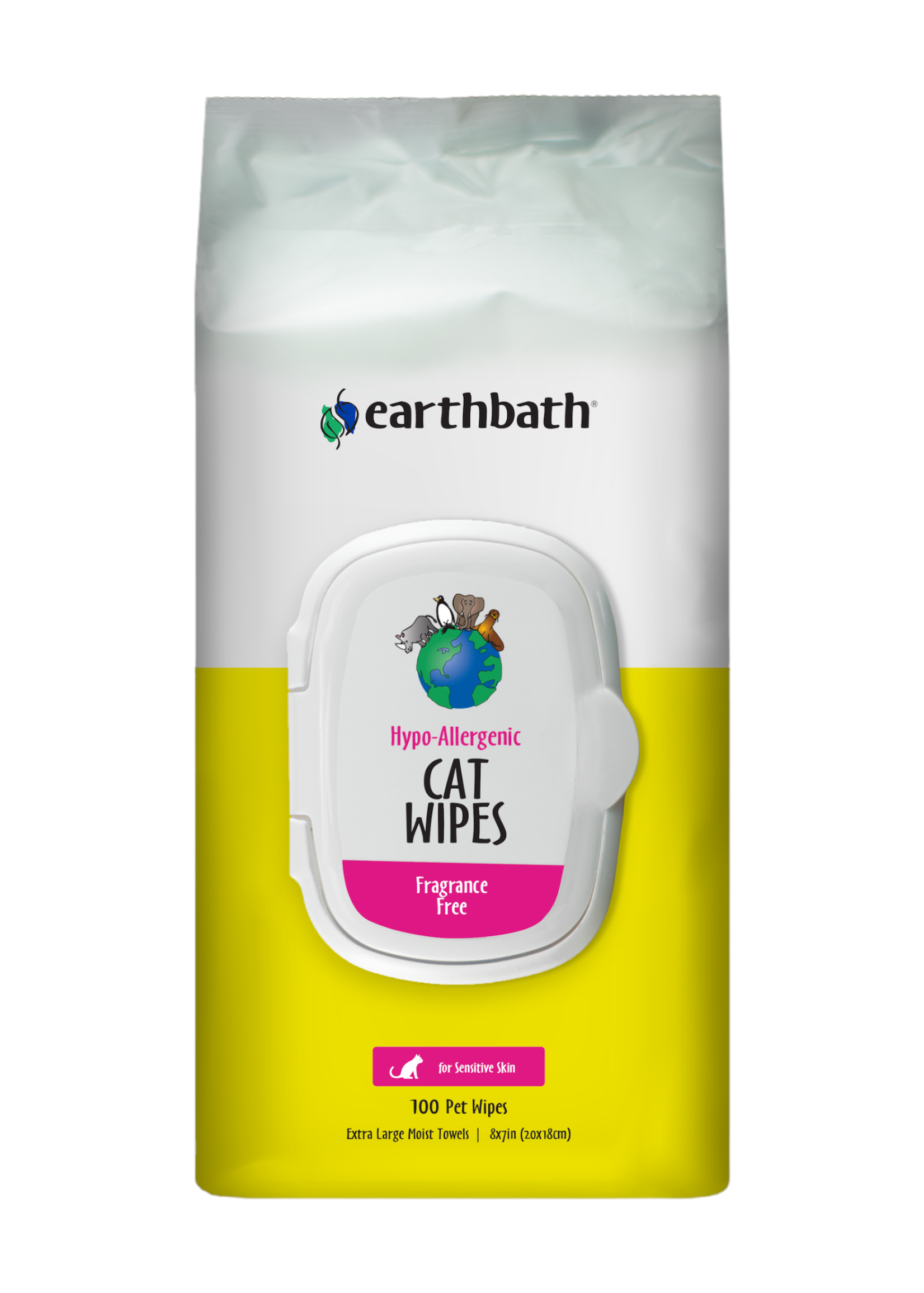 Earthbath Earthbath Hypo-Allergenic Cat Wipes Fragrance Free 100ct