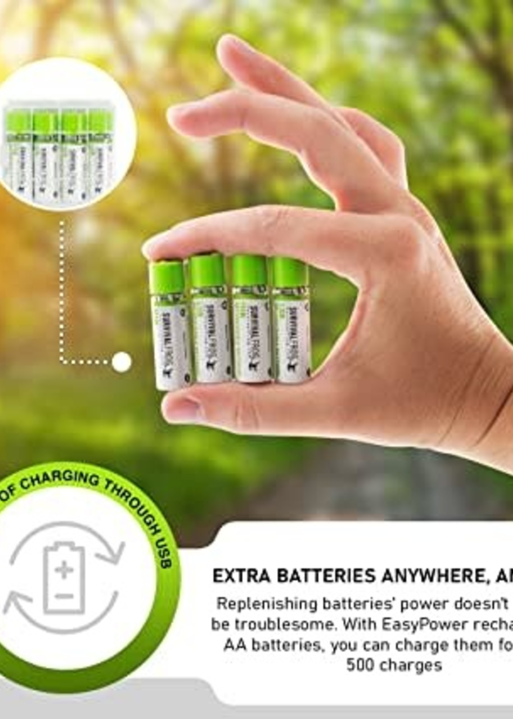 Survival Frog EasyPower USB AA Rechargeable Batteries -1.2V/1450 mAh Long  Lasting Double A USB Rechargeable Batteries - Rechargeable Batteries Co. 