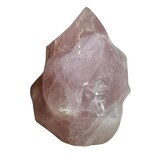 XL Rose Quartz Flame with Rainbows