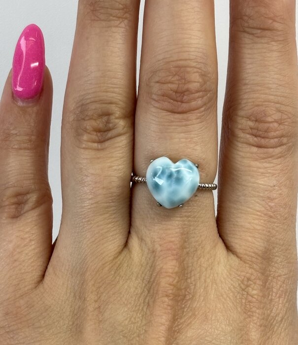 Larimar Heart Ring 925SS