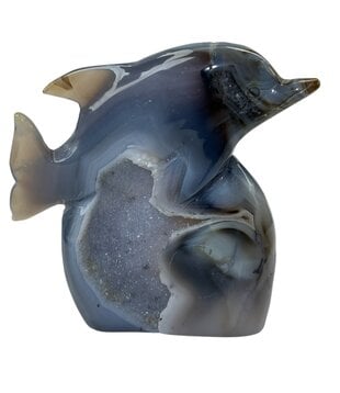 XL Agate Dolphin Carving