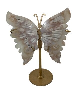 Flower Agate Wings on Stand