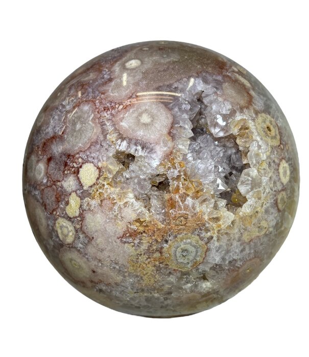 XL Flower Agate Sphere 8+ Pounds with Quartz