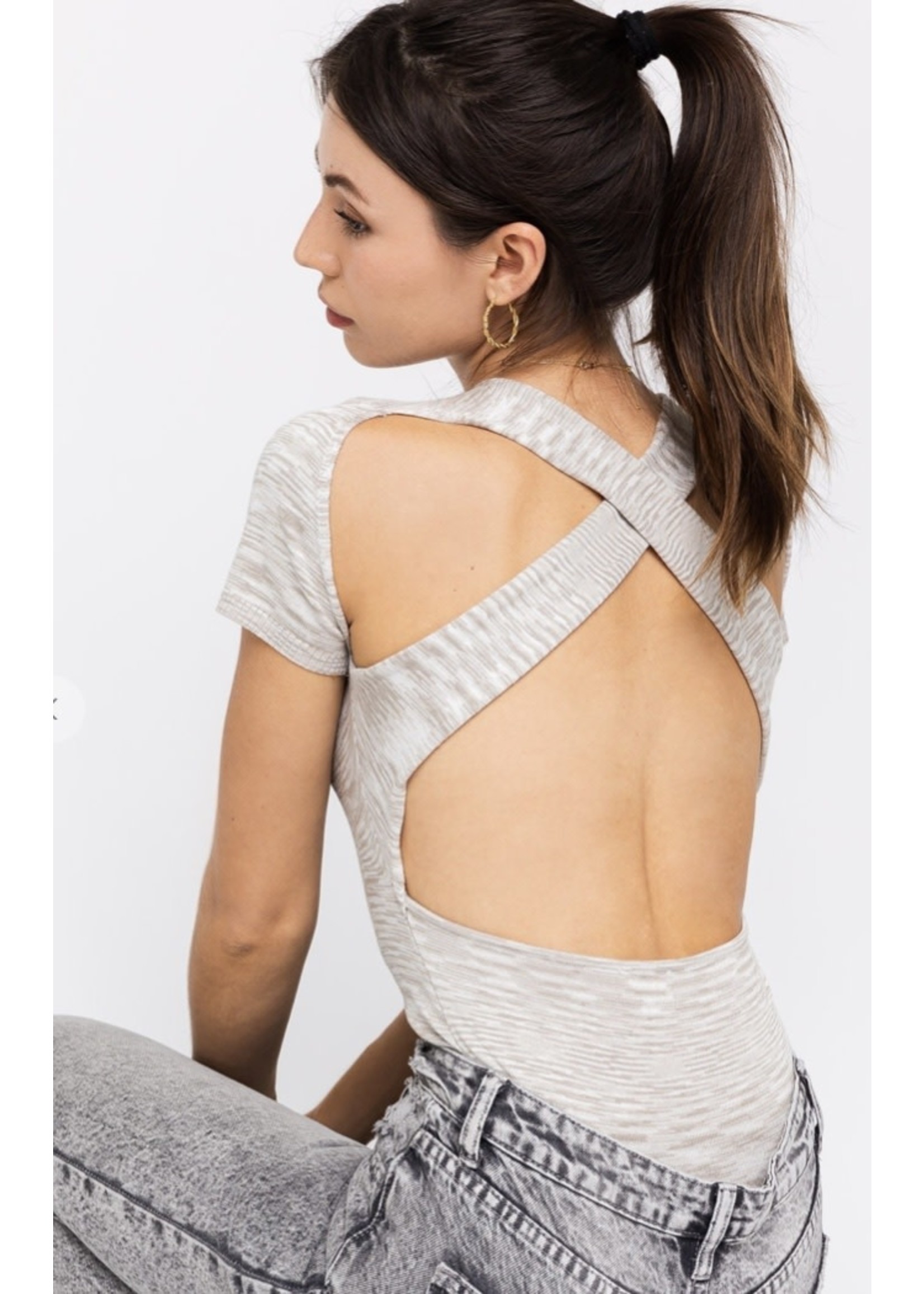Le Lis Criss Cross Knit Bodysuit SP22