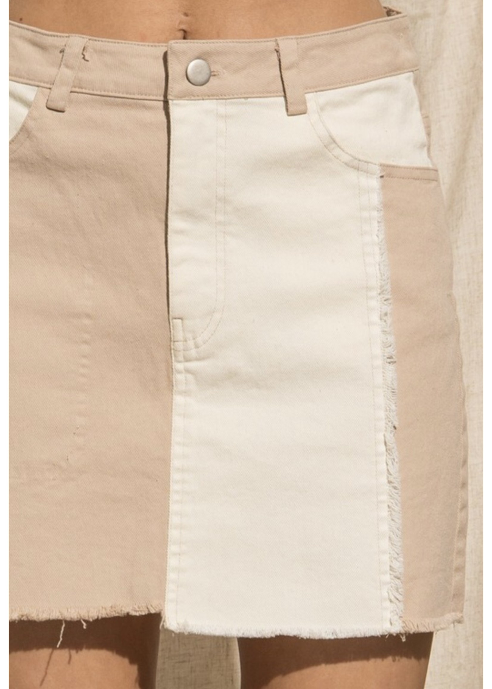 BaeVely Colorblock Mini Skirt