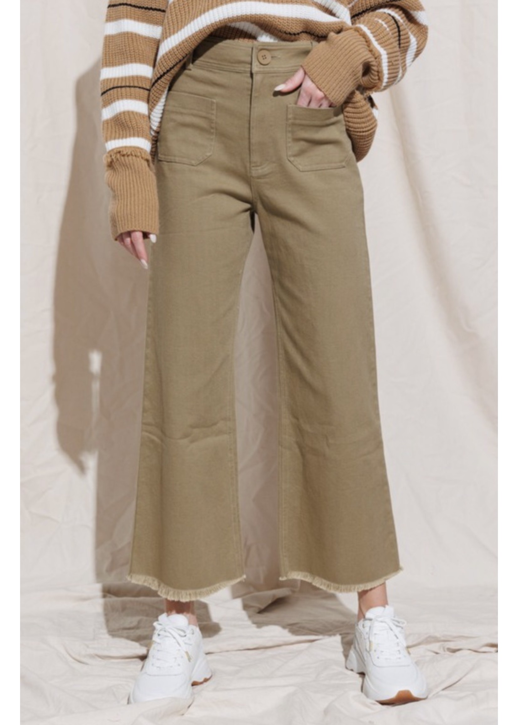 Miss Love Front Pocket Twill Pants