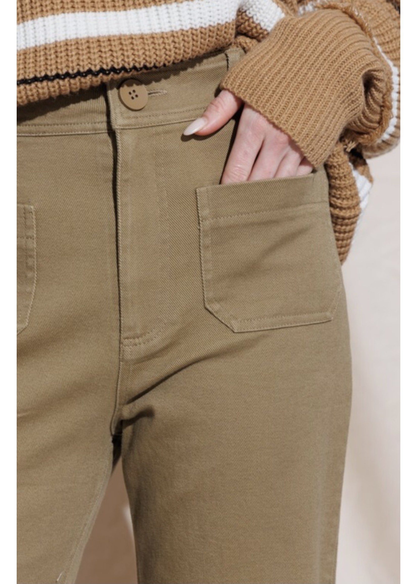 Miss Love Front Pocket Twill Pants